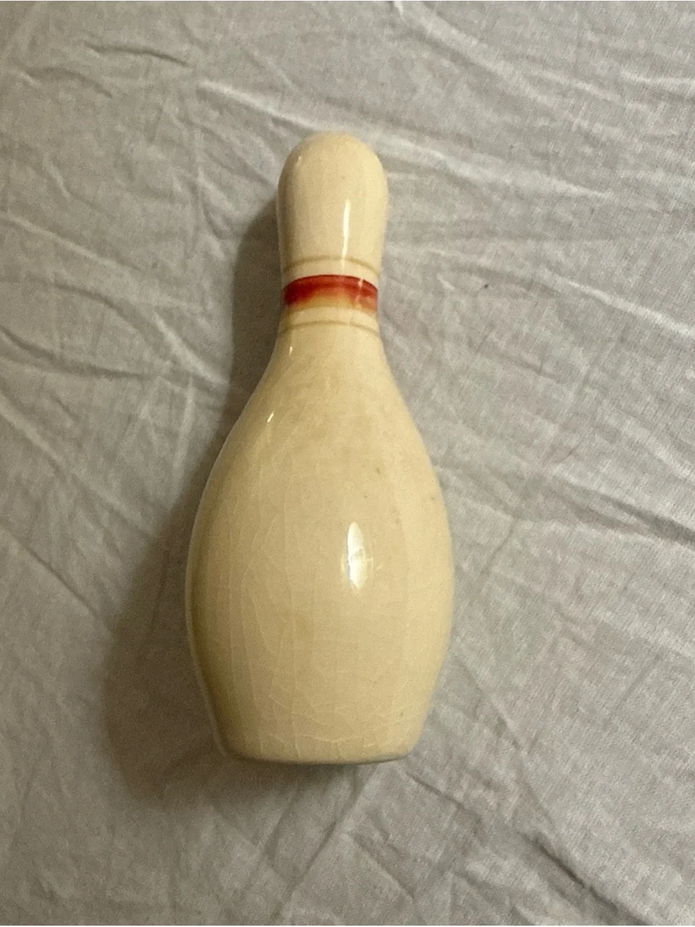 Vintage Ceramic Bowling Pin and Mini Black Bowling Ball Salt and Pepper Shakers